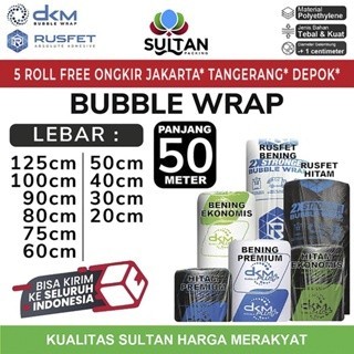 

Plastik Bubble Wrap Packing 50M Dkm+ Rusfet Bubblewrap Tebal Roll