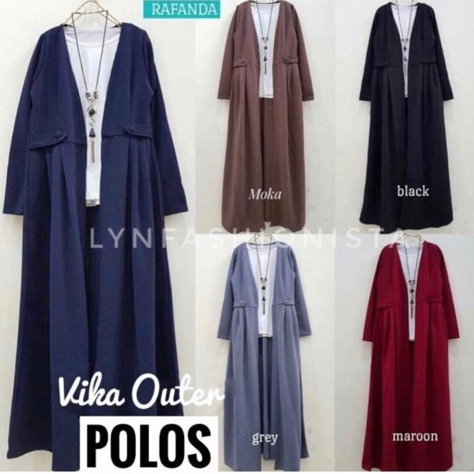 LONG CARDIGAN WANITA LENGAN PANJANG/ VIKA OUTER/BLEZER GAMIS TEBAL Terlaris