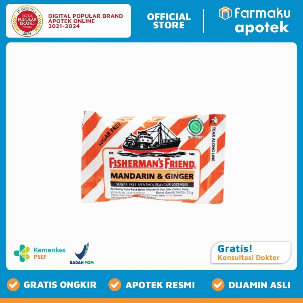 

Fishermans Friend Sugar Free Mandarin Ginger Lozenges 25 gr - BNS