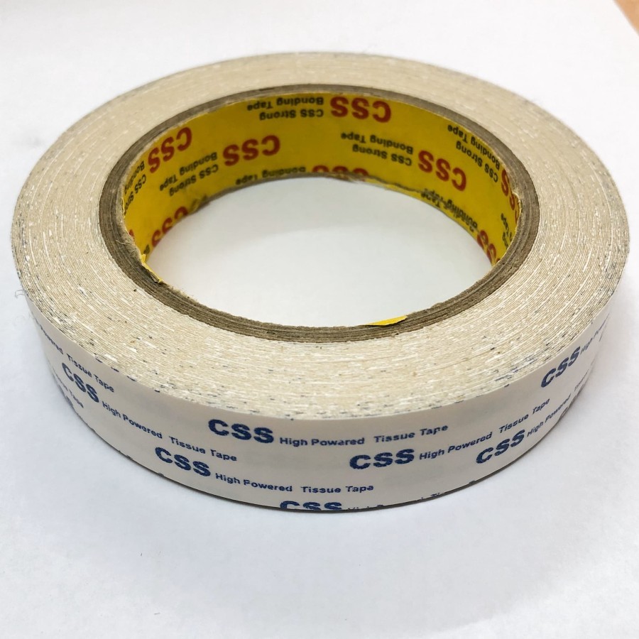

CSS Double Coated Tissue Tape Heavy Duty 24mm x 20mtr