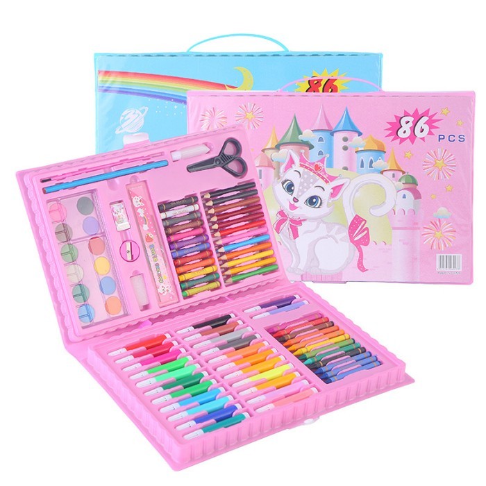 COLORING SET 86 PCS CRAYON SPIDOL CATAIR OIL PASTEL COCOK UNTUK KADO