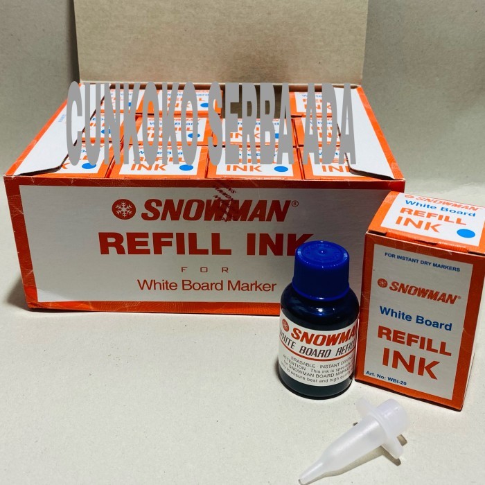

REFILL TINTA SPIDOL SNOWMAN WHITEBOARD / 1 BOX ISI 12 PCS