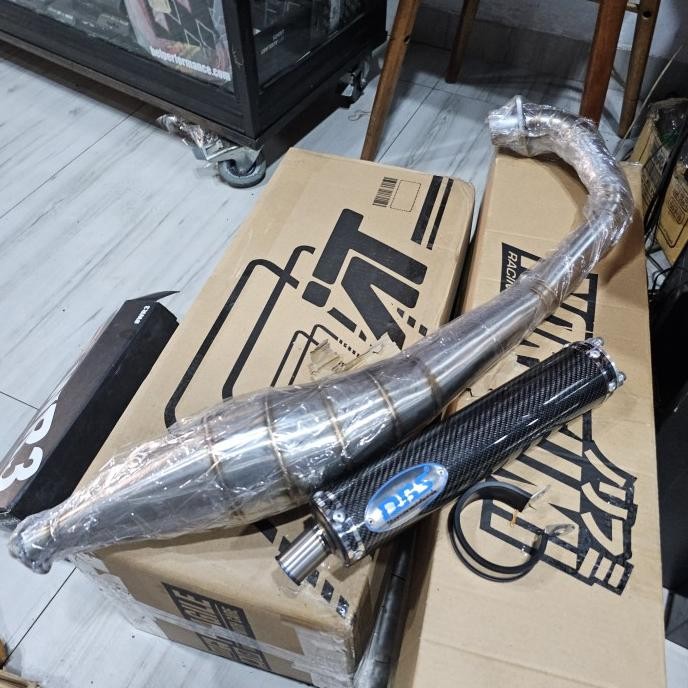 Terjangkau Knalpot Dbs Titanium Carbon Set Header Stainless Suzuki Satria 2T Hiu 2 Tak Original Thai