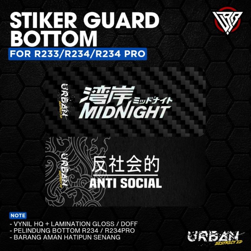 

Premium Cut - Stiker Pack Bottom Guard R Series 234 233 150 By Urban District G10 Garskin Stiker / Case Custom Terlaris 2PCS/ Fullbody