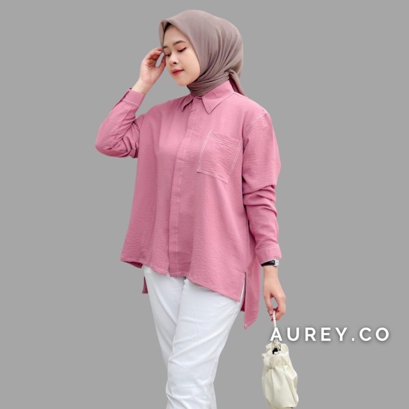 kemeja crinkle wanita atasan kemeja wanita kemeja kekinian kemeja crinkle airflow