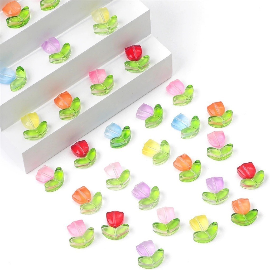 (10 Set) Manik Manik Gelang Tulip Akrilik DIY Beads - BH114 (DIY)