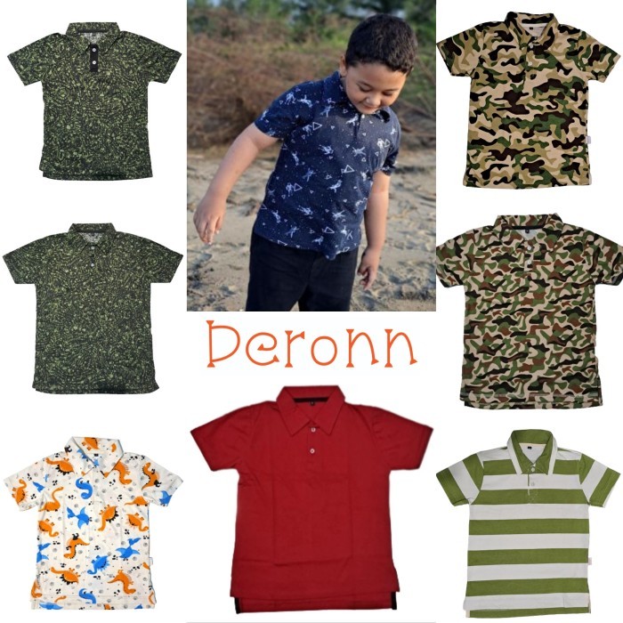 DERONN KIDS BOYS COTTON POLO SHIRT KAOS KERAH ANAK REMAJA LAKI BRANDED