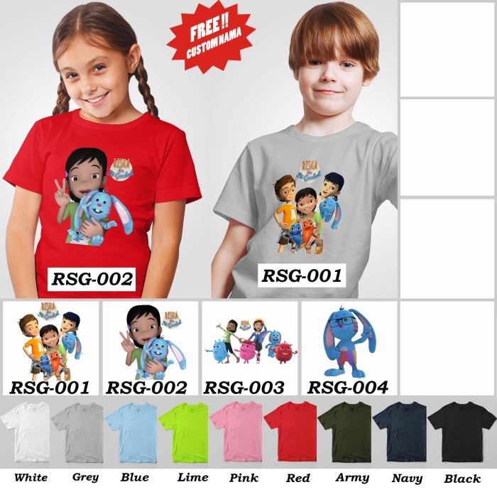[FREE NAMA ] Kaos Anak Riska Dan Si Gembul