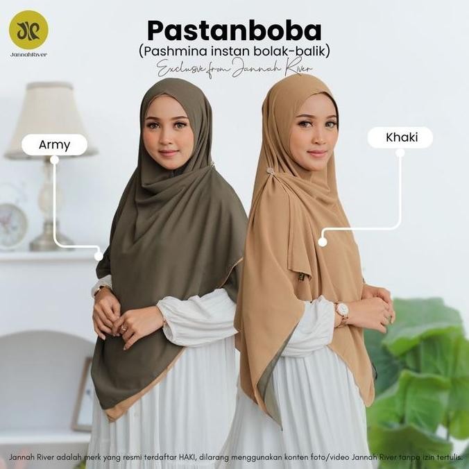 Diskon Jannah River - Pashmina Instan Bolak Balik Bahan Ceruty Babydoll Premium Pastanboba Hijab Ins