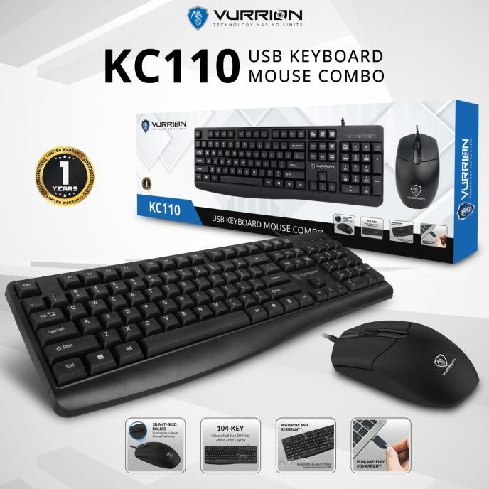 BARU KEYBOARD  MOUSE -  KEYBOARD  MOUSE VURRION KC110