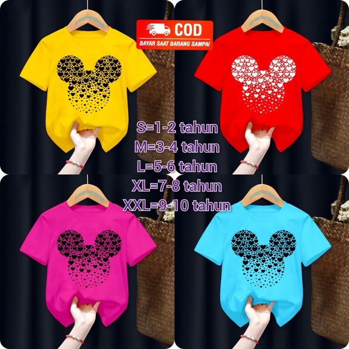 kaos atasan anak perempuan/baju anak perempuan umur 1-10 tahun