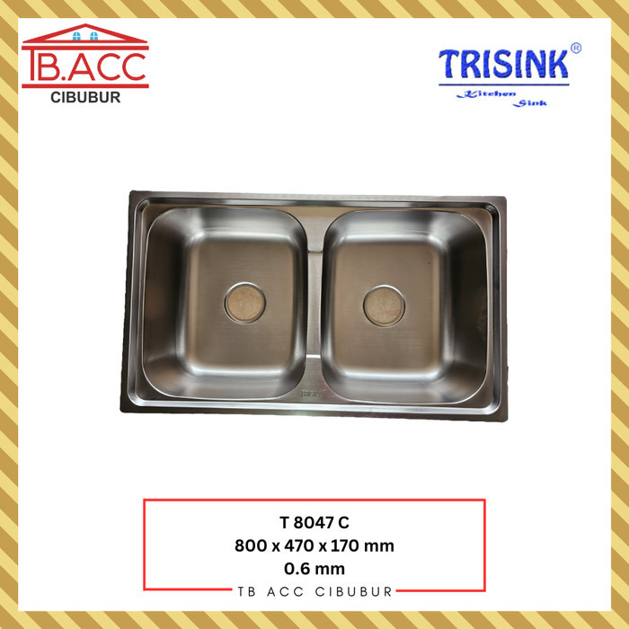Kitchen Sink / Tempat Cuci Piring Trisink Kossai TS8047 2 Lubang