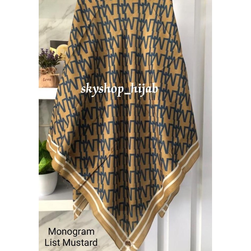 Terjangkau New Monogram List Scarf By Scoop And Cone/Voal Premium/115X115Cm
