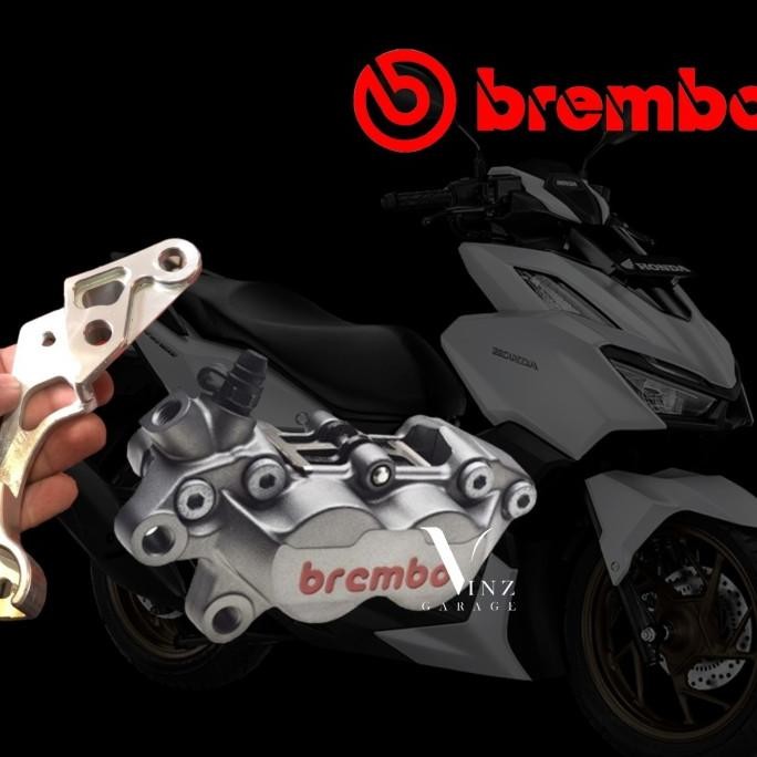 Promo Kaliper 4 Piston Brembo Vario 160 ABS Original Brembo Grey Red Logo COD