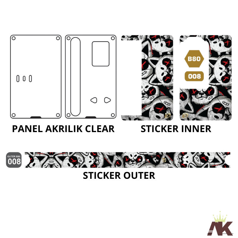 

Premium Cut - Cutting Akerilik Untuk Bagian Luar Dalam B80 Pres 8 Garskin Stiker / Case Custom Terlaris 2PCS/ Fullbody
