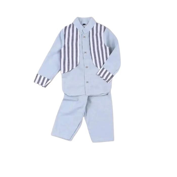 Koko Alfatih Rompi Anak Lengan Panjang Baju Muslim Setelan Asli 100%