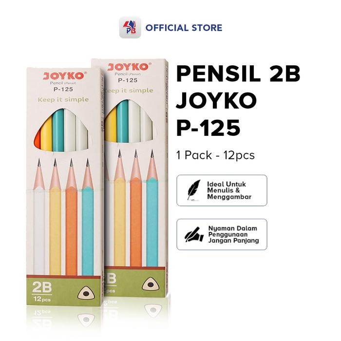 

TERLARIS PENSIL 2B JOYKO P 125 PER PACK PENSIL SKETCH DRAWING MODEL SEGITIGA