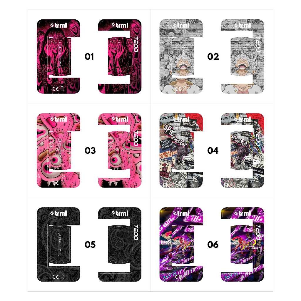 

Premium Cut - Stiker Cutting Kode Trm 200 Ukuran Pas Garskin Stiker / Case Custom Terlaris 2PCS/ Fullbody