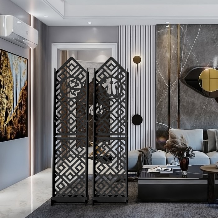 Sekat Pembatas Ruangan Laser Cut Mushola Rumah Sketsel Dekorasi