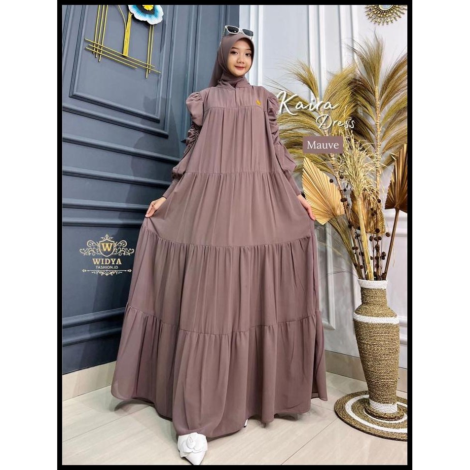 Terlaris Widya Fashion Id - Kaira Set Hijab Persegi Bahan Ceruti Polos Full Furing Gamis Wanita Musl