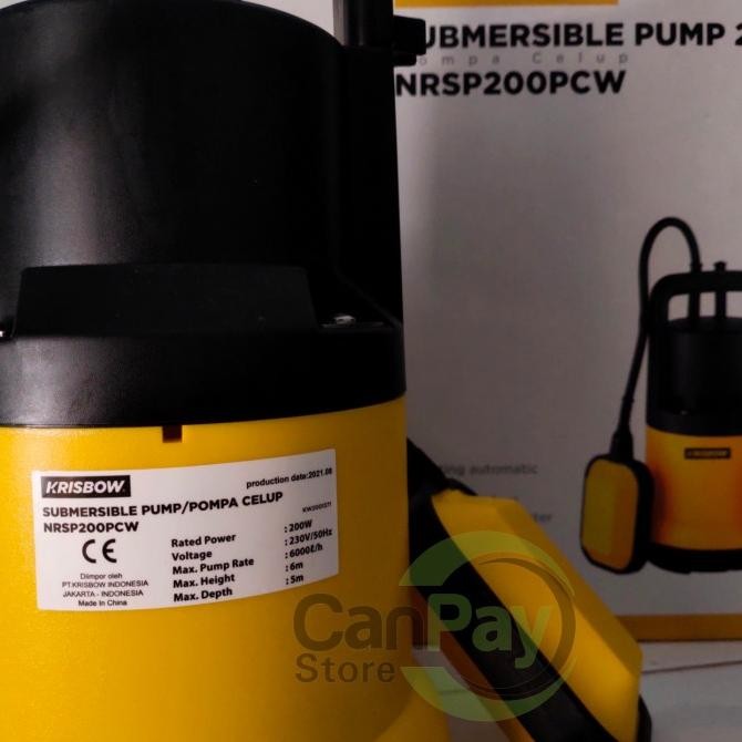 Krisbow Pompa Submersible 200W Pompa Celup Projectkini