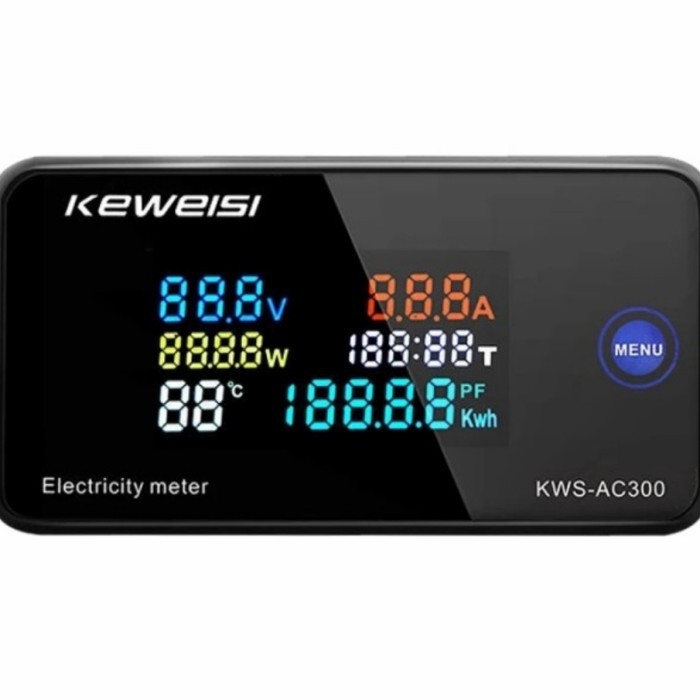 TERBARU Keweisi AC300 100A display KWh power faktor watt meter suhu
