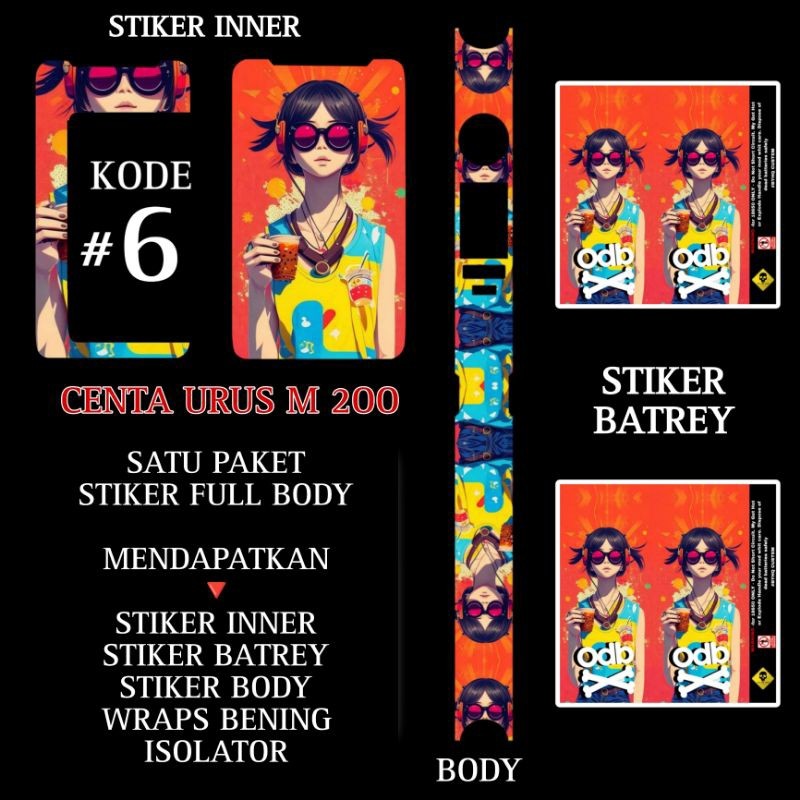

Premium Cut - Stiker Vnil M200 Kode 6 Garskin Stiker / Case Custom Terlaris 2PCS/ Fullbody