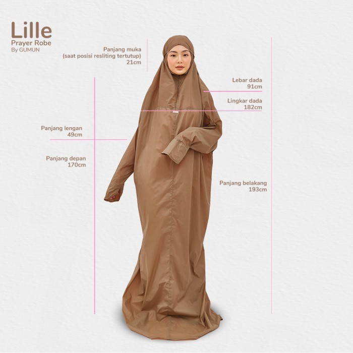 Mukena Dewasa, Lille Prayer Robe By Gumun Asli 100%