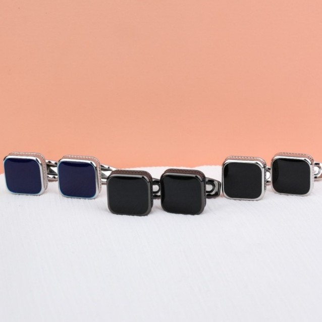 Cufflink Unik Bentuk Kotak Thobe Kabak Mewah Drew Cufflink