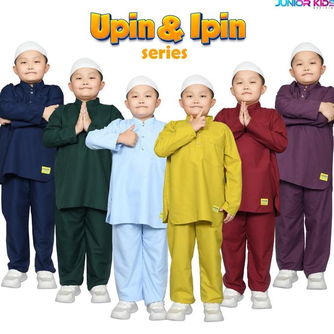 baju koko upin ipin series koko anak laki laki lengan panjang anak usia 1-10 tahun