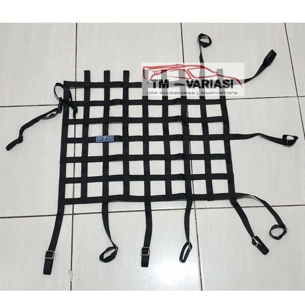 Window Cargo Net Khusus Offroad Jaring Pengaman Kaca Jendela Hitam