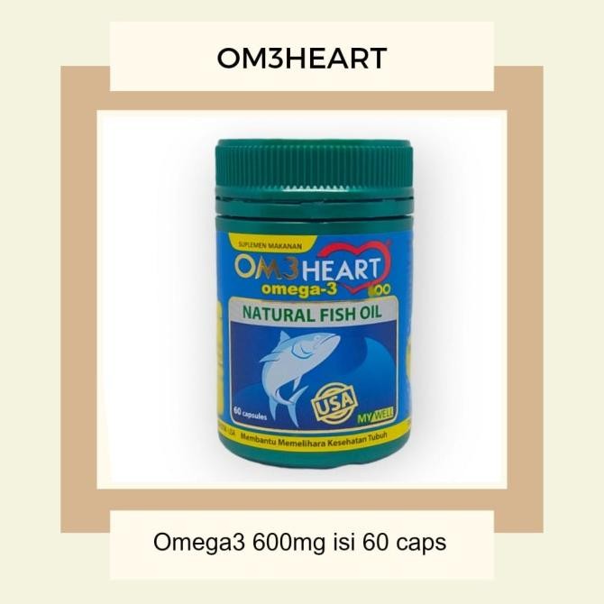 Minyak ikan fish oil om3heart omeheart ome omega 3 isi 60 halal