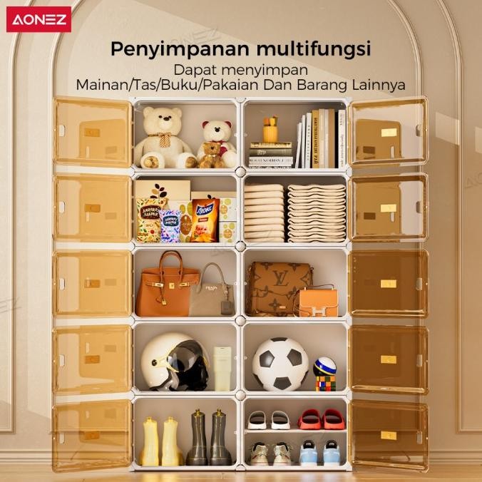 AONEZ Lemari sepatu besar pria rumah minimalis Transparan Anti Debu-20 layers dapat digunakan untuk 