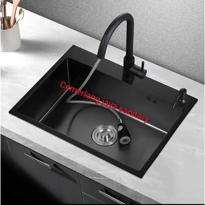 Paket Lengkap Kitchen Sink INOBE 6045 HITAM Sink inobe 6045 Black