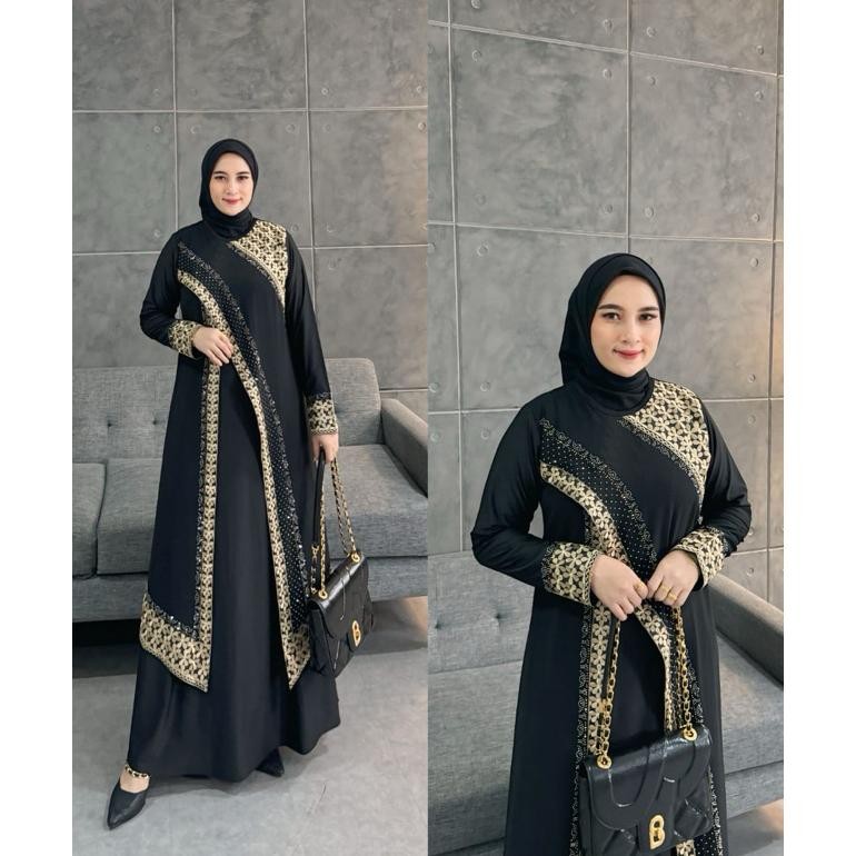 MUSLIM - ABAYA TURKEY HITAM/ABAYA ARAB/TURKI INDIA KODE 1175 TERLARIS