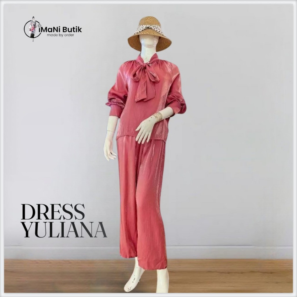 Imani Butik | Oneset Yuliana Fashion Muslim Set Muslim Model Polos Bahan Shimmer Lebaran