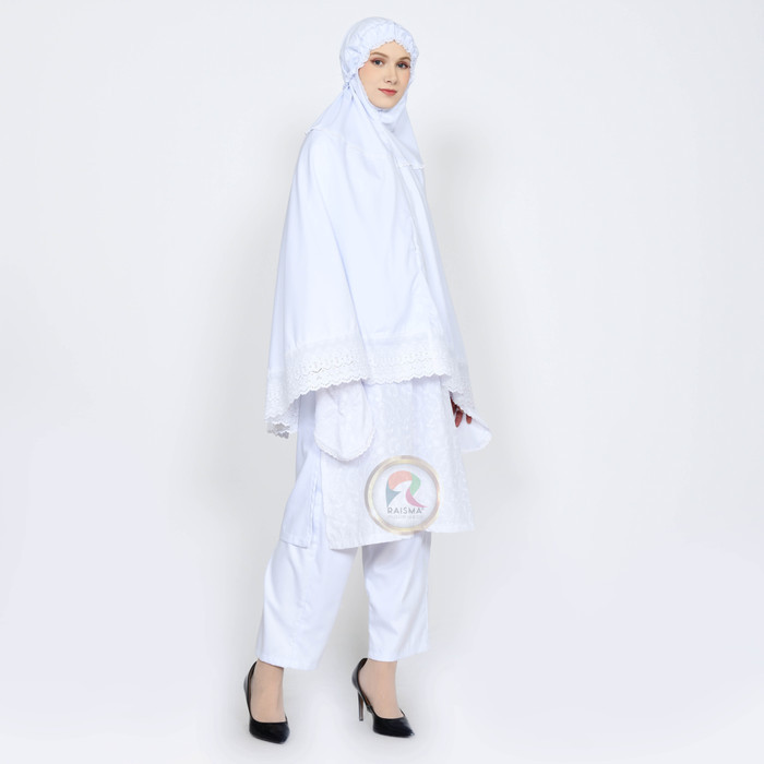 Raisma - Set Indun Baju Ihrom Perlengkapan Umroh Haji Wanita Katun