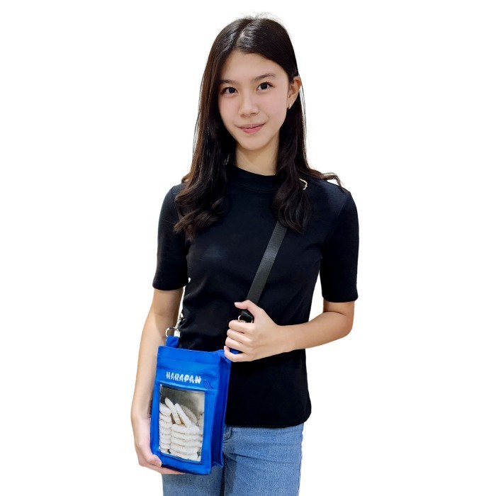 Tas Kaleng Kerupuk Harapan Biru Kotak KECIL Lucu Muat Handphone Dompet