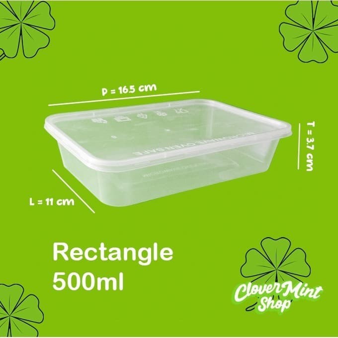 KOTAK MAKAN PLASTIK 500 ML (25PCS)/TEMPAT MAKANAN/THINWALL/BOX PLASTIK