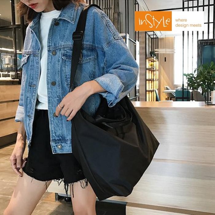 Tas Selempang Bahu Tote Bag Nylon Wanita Korean Bag Besar (T6009)