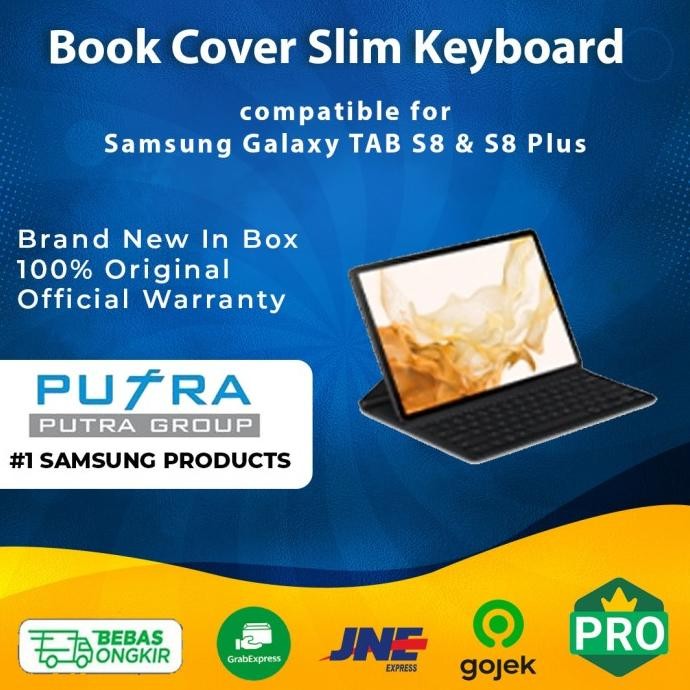 (RESMI) BOOK COVER SLIM KEYBOARD SAMSUNG GALAXY TAB S8 PLUS & TAB S8