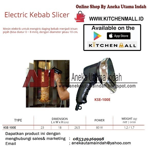 Kebab Slicer Electric KSE 100E Pisau Pengiris Daging Kebab
