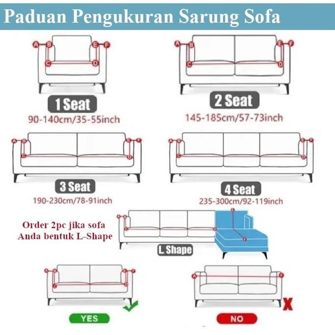 Promo Sarung Sofa Sarung Sofa Polos 1/2/3/4 Seater