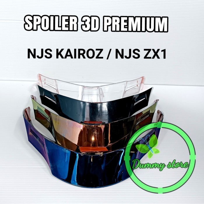 READY SPOILER 3D IRIDIUM HELM NJS ZX1 / SPOILER NJS ZX 1 WARNA IRIDIUM