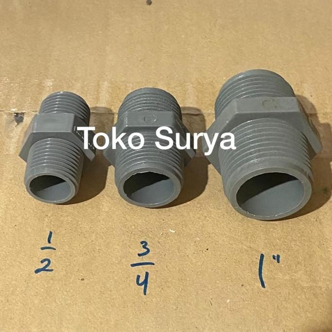^^^^^] DOUBLE NEPEL 1/2" 3/4" 1" DOUBLE NEPEL PVC
