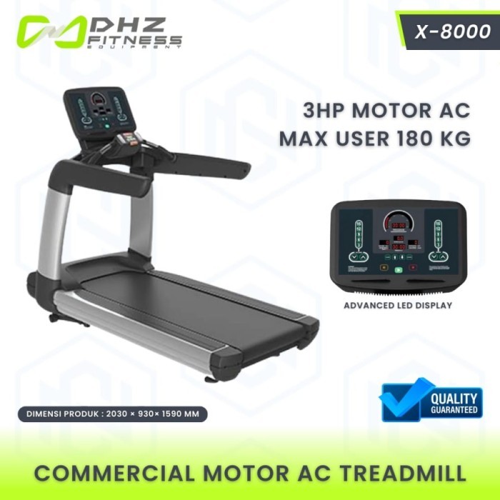 EKSLUSIF Alat Fitness Treadmill Elektrik Komersil X8000 DHZ