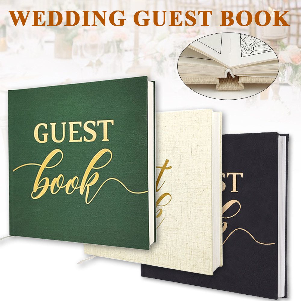 HPS Personalized Wedding Guest Book Elegant Wedding Reception Signing Book Photo Album Signature Rec