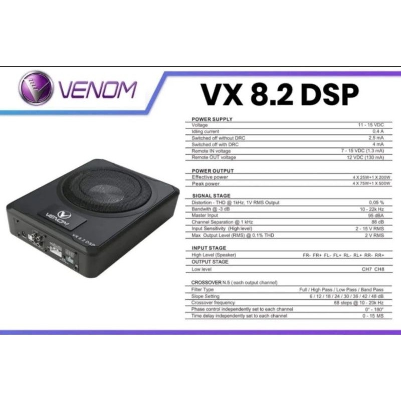 Subwoofer Kolong VENOM DSP VENOM VX 8.2DSP