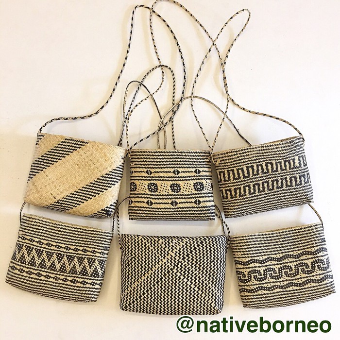 Tas Selempang Rotan Motif Dayak, Slingbag Rotan , Tas Anyaman Rotan