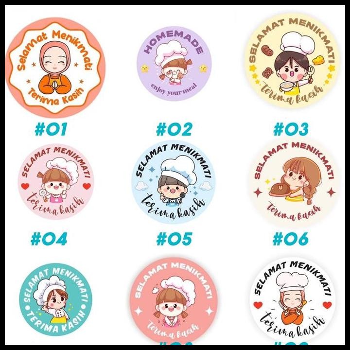 

Terlaris 500 Pcs Stiker Terima Kasih Selamat Menikmati Sticker Bulat Roll Makanan Kue Catering Thank You St001 Paper Good Quality